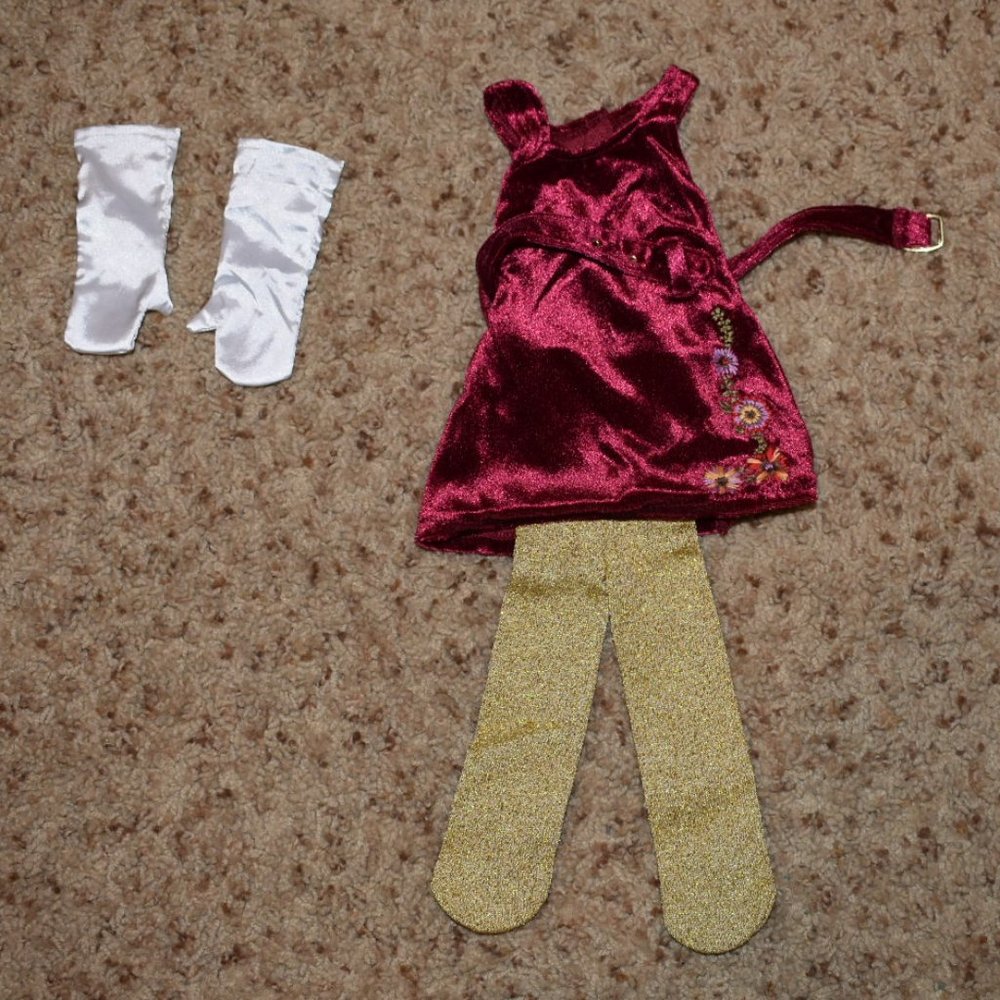 American Girl Doll Red Velvet Dress
